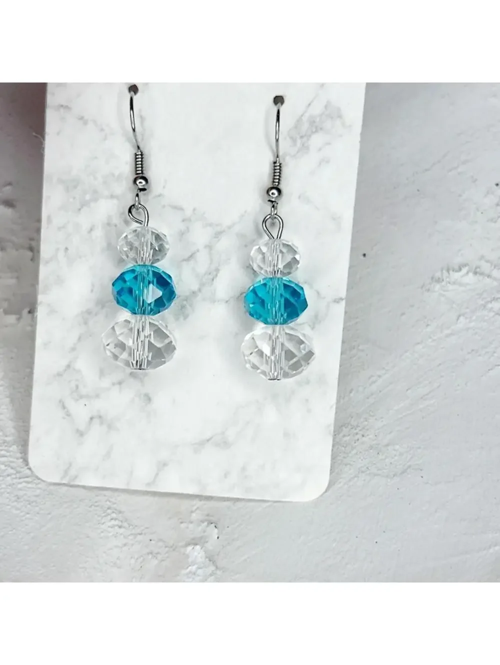 405u. Blue Crystal Earrings
